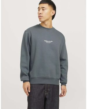 Jack & Jones Felpa Color Tempesta - Grigio