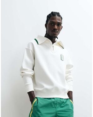 Lacoste Sudadera Polo De Corte Clásico Con Media Cremallera Y Logo En - Blanco