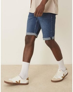 Calvin Klein – schmale denim-shorts - Blau