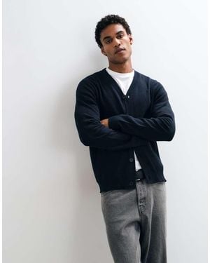 Threadbare Button Up Knitted Cardigan - Blue