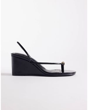 SIMMI Simmi London Anya Wedge Sandals With Toe Detail - Blue