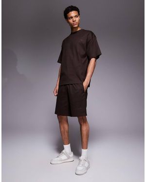 River Island Boxy T-Shirt And Shorts Set - Brown