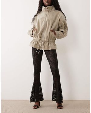 ASOS Godet Lace Flared Trouser - Natural