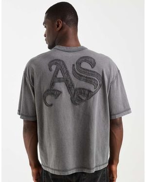 AllSaints Insigna Embroidered Large Logo T-shirt - Grey
