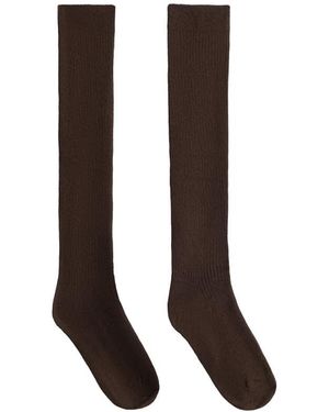 Oysho Cashmere 17% Long Socks 61% Modal - Brown