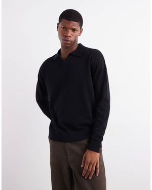 ASOS – langärmliges relaxed-fit-polohemd - Blau