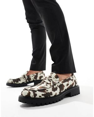Truffle Collection Mocassini College Con Suola Spessa E Stampa Pezzata - Nero