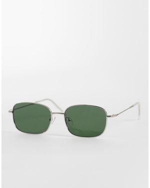 ASOS Gafas De Sol Plateadas Cuadradas De Metal Con Lentes G15 De - Verde