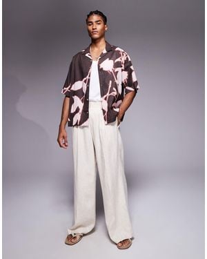 ASOS Oversized Shirt With Floral Print - Black