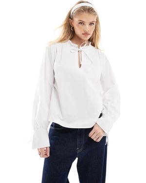 ASOS – bluse aus popeline - Weiß