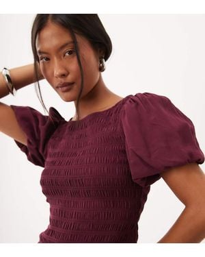 Nobody's Child Petite Shirred Bodice Puff Sleeve Mini Dress