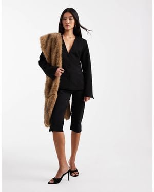 Object Stretch Tailored Cinched Waist Blazer - Black