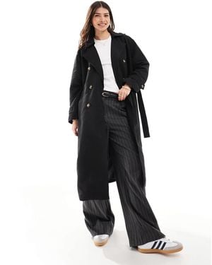 Vero Moda Longline Belted Trench Coat - Black