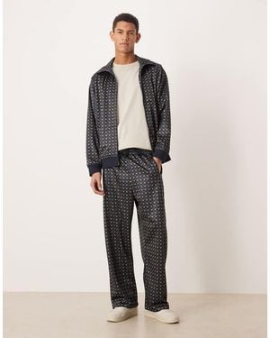 House Of Sunny Co-Ord The Benny Geo Printed Tracksuit Bottom - White