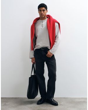 ASOS T-Shirt Squadrata Oversize Con Collo Serafino - Rosso