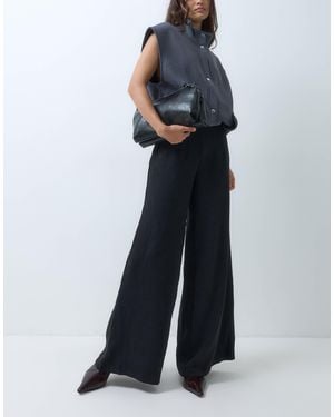 ASOS Tailored High Waist Corset Detail Palazzo Pants - Blue
