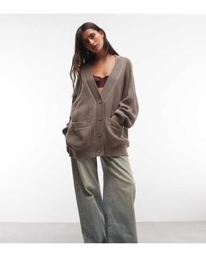 Monki Longline Knit Oversized Cardigan - Multicolour