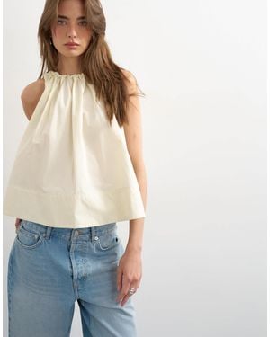 TOPSHOP Trapeze Tie Back Top - Blue