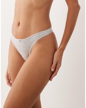 Cotton On String en coton avec rose gris - Marron