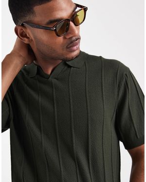 Redefined Rebel Dylan - polo texturé classique à manches courtes - foncé - Vert