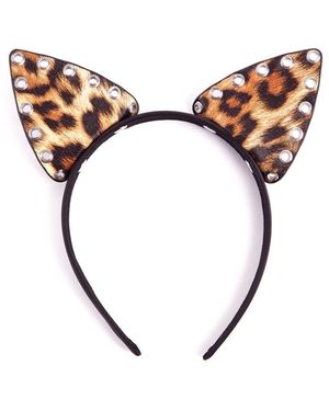 Ann Summers Halloween Leopard Print Pu Cat Ears - Brown