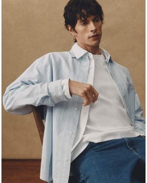 ASOS COLLECTIVE Super Oversized Stripe Oxford Shirt - Blue