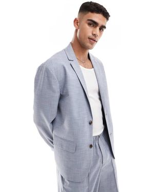 ASOS Giacca Da Abito Taglio Comodo Extra Larga Blu Con Motivo Incrociato