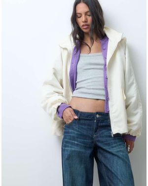 ASOS Bubble Hem Shower Resistant Rainwear Jacket - Blue