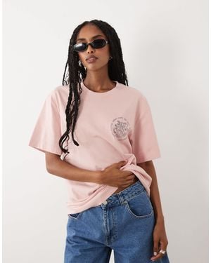 ARKET Cafe Short Sleeve T-shirt With Front Print - Pink