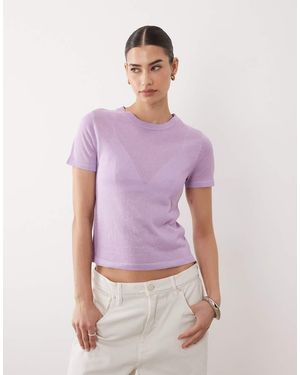 ASOS Knitted Sheer T-shirt - Purple