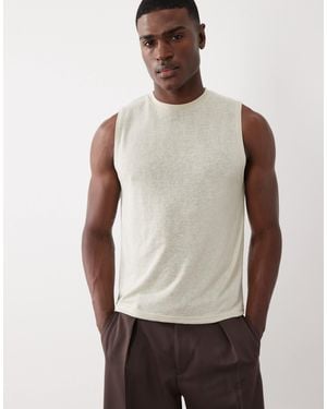 ASOS Boxy Regular Fit Linen Look Tank - Gray