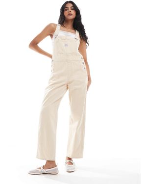 Levi's – jeans-latzhose mit vintage-schnitt und -cremeen streifen - Weiß