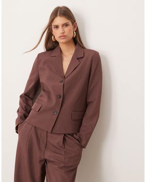 Aware Boxy Tailored Blazer Co-ord - Brown