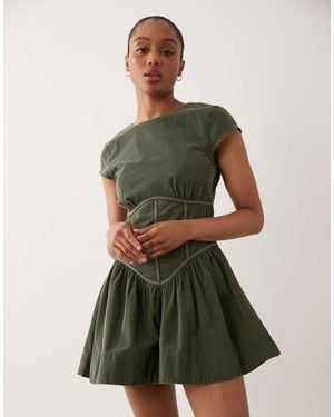 ASOS Asos design tall cord-kleid im korsett-stil, ärmellos, mini-länge, - Grün