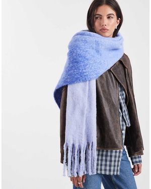 Pieces Superzachte Sjaal Met Kwastjes - Blauw