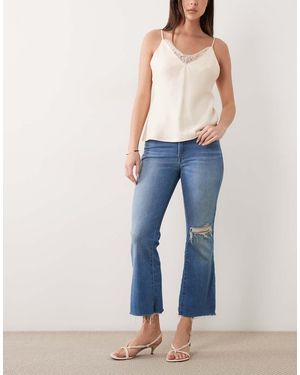GOOD AMERICAN Soft Tech Good Legs Crop Rip Jeans - Blue