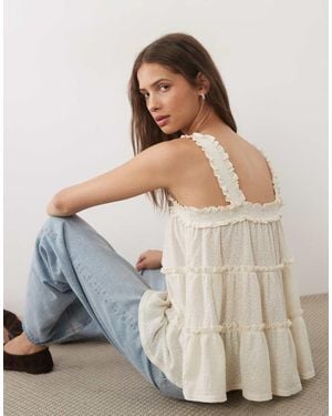 Miss Selfridge Ruffle Tiered Babydoll Top - Multicolour