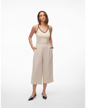 Vero Moda Pantaloni Culotte Con Fodera - Neutro