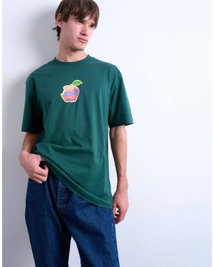 TOPMAN Relaxed Nyc Apple Print T-shirt - Green