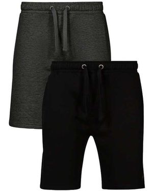 French Connection 2 Pack Cotton Jersey Shorts - Black