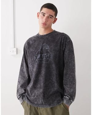 X-Large Long Sleeve Graphic Logo T-shirt - Gray