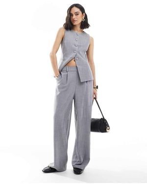New Look Pantaloni Sartoriali Grigi A Fondo Ampio - Blu