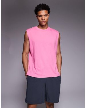 4505 Icon Oversized Cotton Pump Training Tank With Quick Dry Finish - Pink