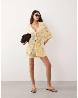 ARRANGE Knitted Co-ord Shorts - Natural