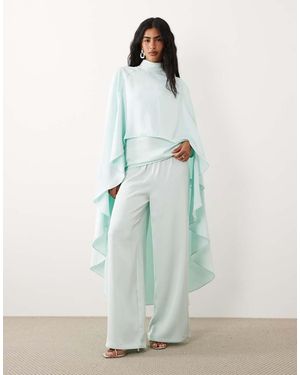 Iyal Asymmetrische Cape Met Gedrapeerd Detail - Wit