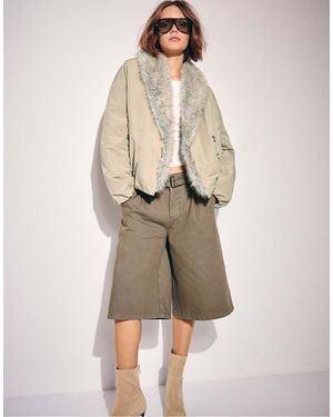 Stradivarius Giacca Imbottita Con Collo Sciallato - Neutro