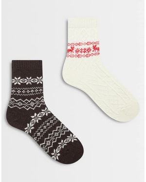 ONLY 2-pack Knitted Socks - Natural