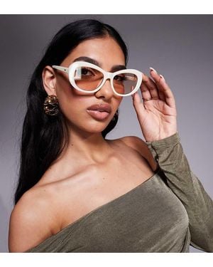 Kaiia Exclusive Chunky Oval Frame Sunglasses - Grey