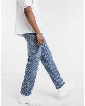 Jaded London Jeans skater testurizzato e imbottito navy - Blu