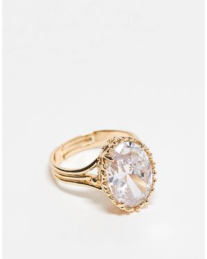 ASOS – er ring mit ovalem zirkonia-detail - Weiß